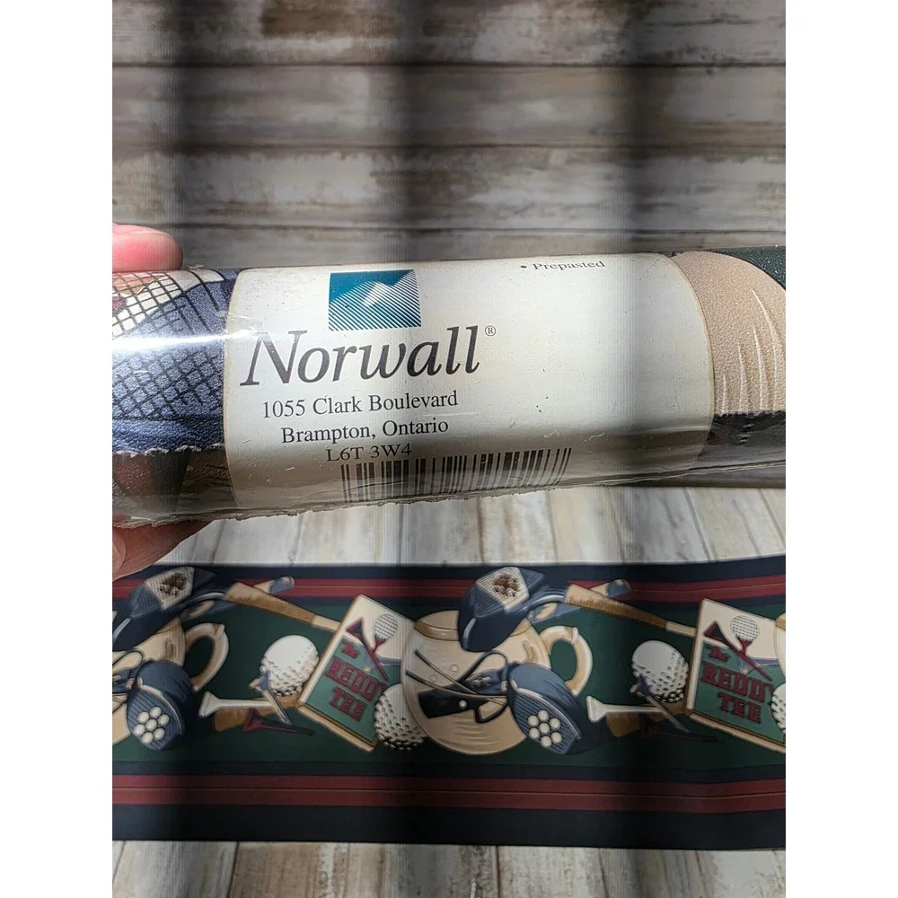 3 Rolls Norwall Golf Wallpaper Border Prepasted 15 yds Total LM72512 Green Navy‎